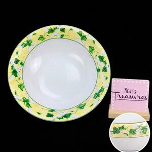 Waverly GAZEBO Green Ivy Leaves Vines Yellow Fine Porcelain Large Serving Bowl